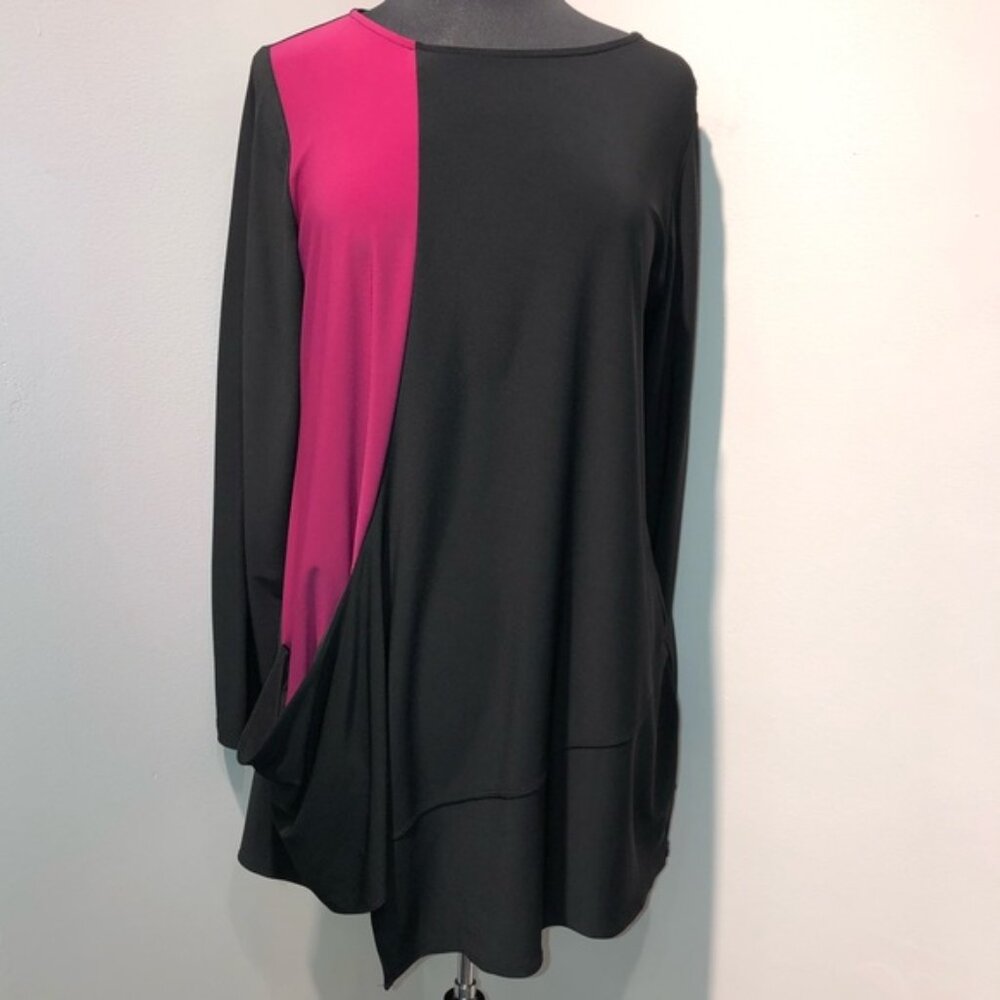 Black and Rose Color Block Tunic